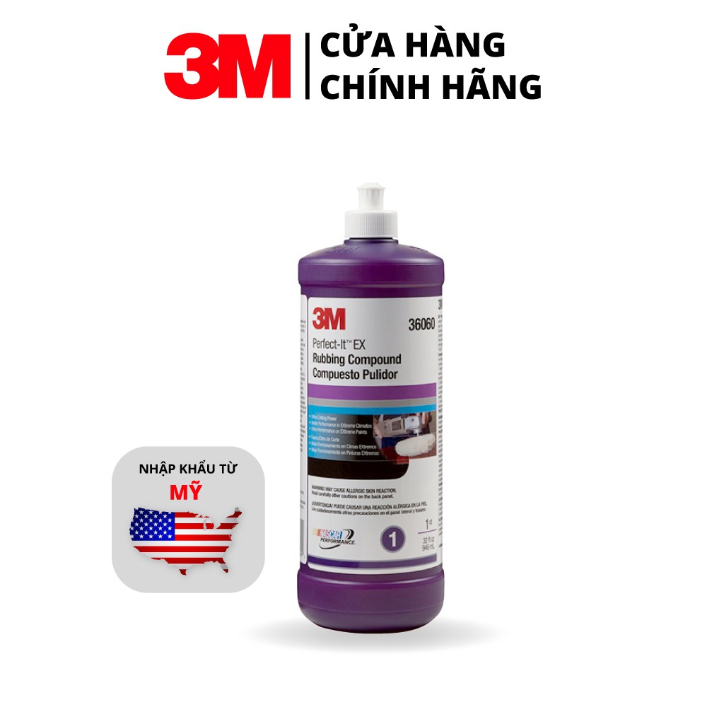 [Voucher giảm 40k đơn 499k]Tặng miếng thơm - Dung dịch đánh bóng bước 1 3M - PN36060 3M PERFECT-IT EX RUBBING COMPOUND 9