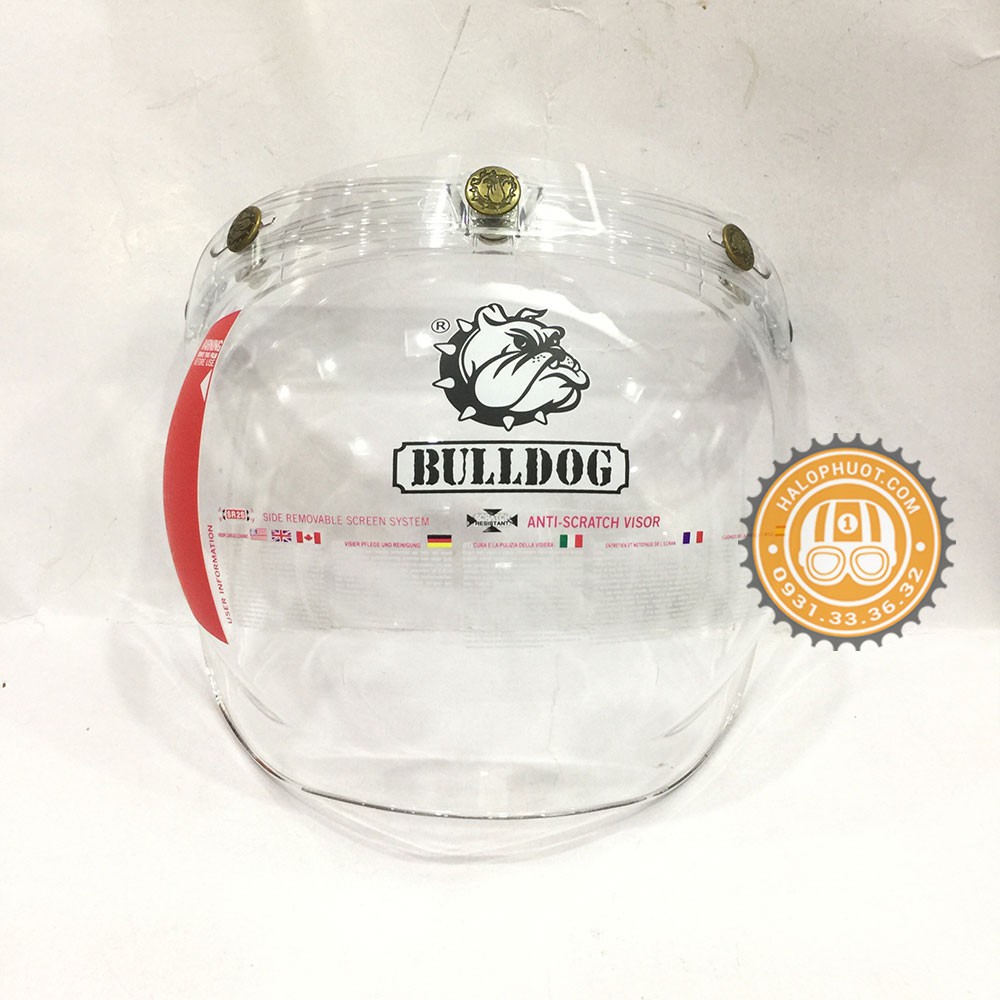 Kính Bubble Bulldog gắn nón 3/4