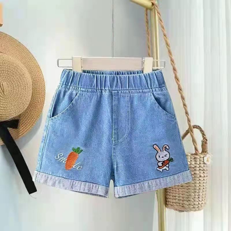Quần Short Denim Dáng Rộng Mẫu Mới 2022 Thời Trang Cho Bé Gái