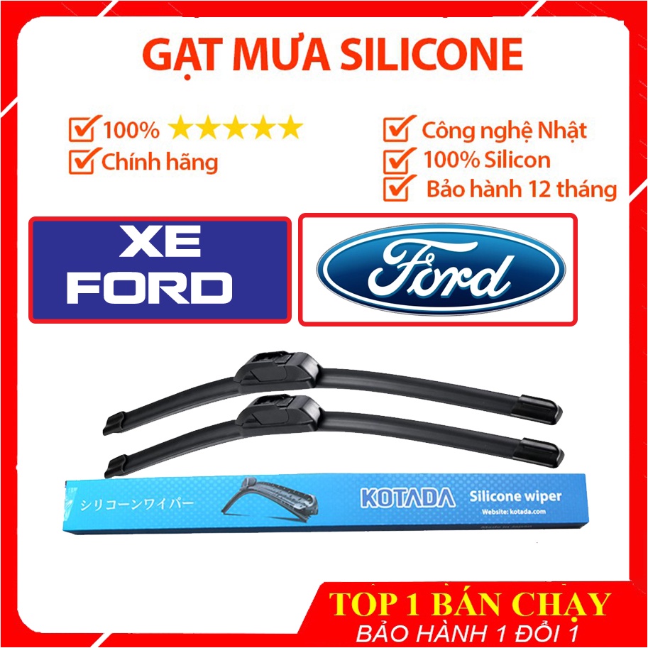 Bộ 2 Gạt Mưa ô tô Silicon Xe Ford Cao Cấp Chính Hãng mã FORD506