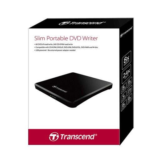 Ổ Đĩa Rời Đọc Và Ghi CD/DVD Transcend TS8X DVDS-K - Hàng Chính Hãng