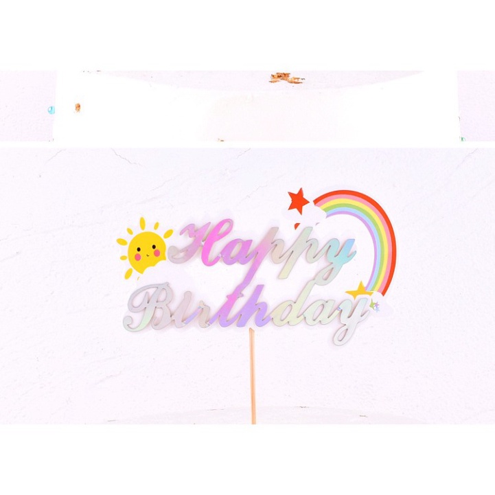 Set 2 khung chữ happybirthday  trang trí bánh kem, trang trí bánh sinh nhật