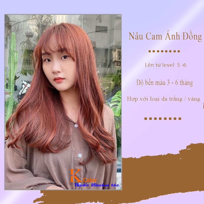 Thuốc nhuộm tóc màu NÂU CAM không tẩy sử dụng tại nhà nhiều thảo dược giá rẻ nhất