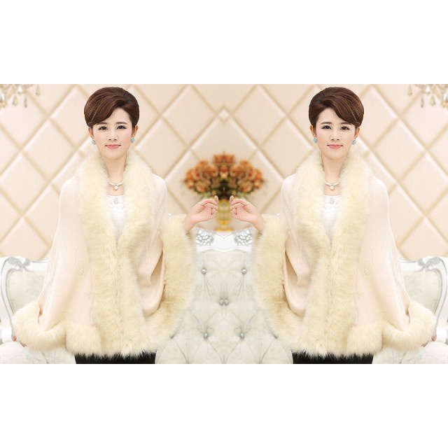Áo Khoác Cardigan Dệt Kim Dáng Rộng Phối Lông Thú Thời Trang Thu Đông 2016 Cho Nữ Có Size Lớn