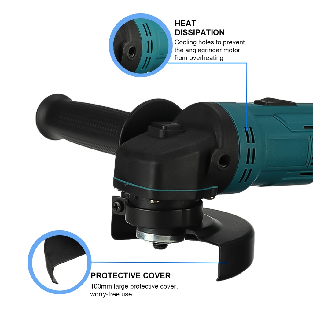 Máy Mài Cắt Không Dây 1500w 100mm 98vf Sử Dụng Pin makita