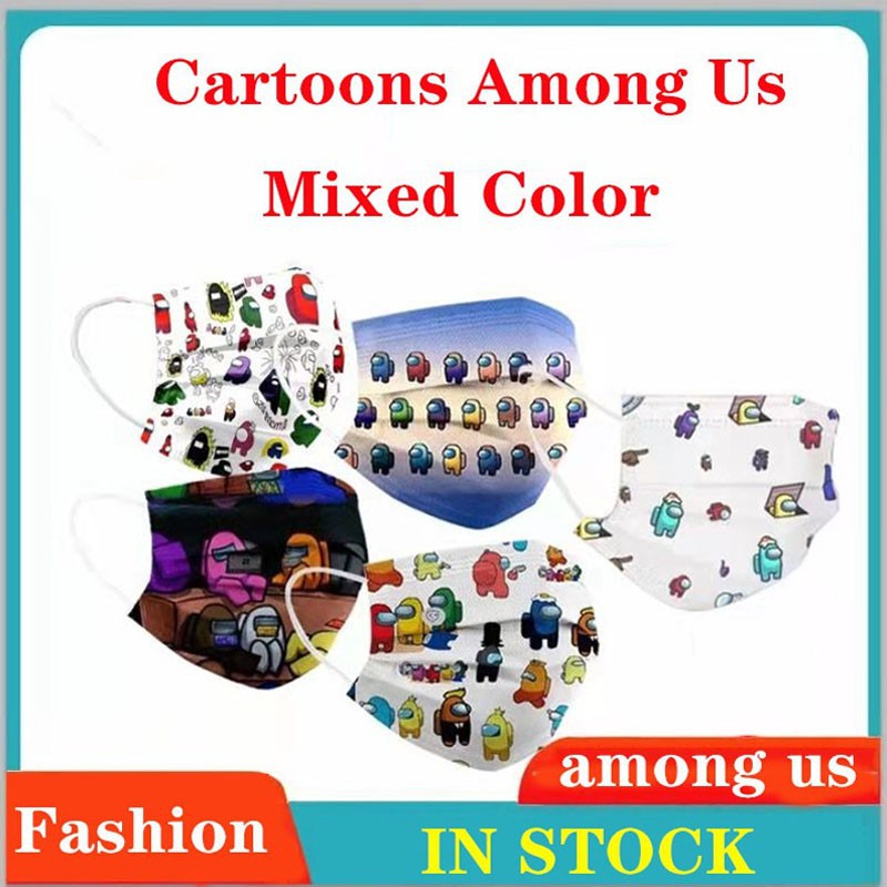 Bộ 50 Khẩu Trang 3 Lớp Dùng Một Lần Chống Bụi In Họa Tiết Dành Cho Người Lớn Và Trẻ Em