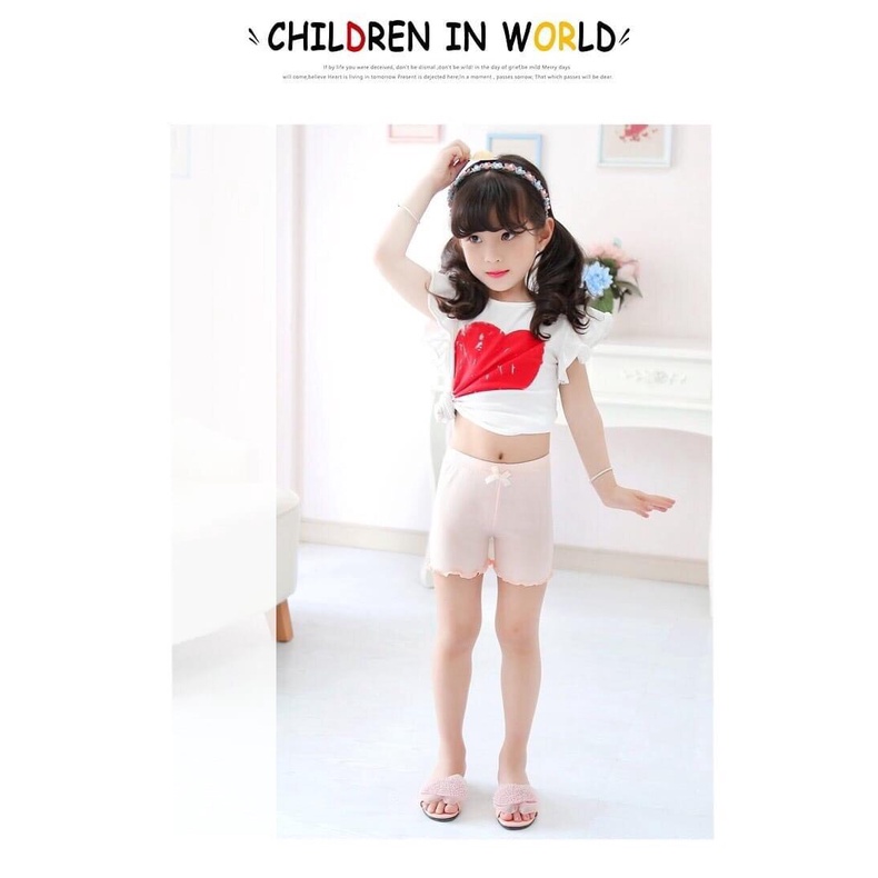 Quần Legging Đùi Lên Dáng Cực Yêu Cho Bé GáI MIKODA Quần legging lửng bé gái siêu mềm thấm hút tốt - A5