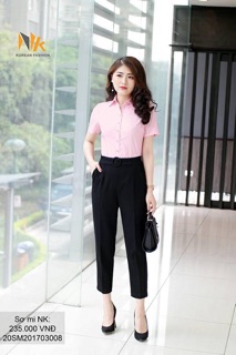 Áo sơ mi cổ Đức tay ngắn