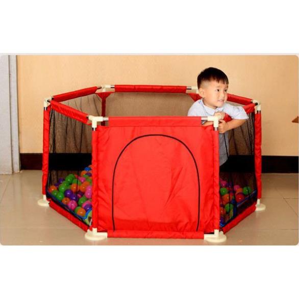 QUÂY BÓNG LỤC GIÁC KHUNG INOX TẶN KÈM 10 BÓNG NHỰA CHO BÉ ( GIA DỤNG 1995 )