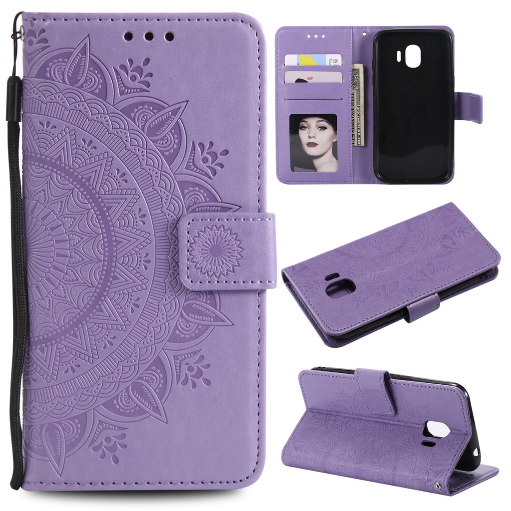 Bao da điện thoại dạng ví nắp lật họa tiết dập nổi thời trang cho Samsung J3 J7 J2Pro 2018 | BigBuy360 - bigbuy360.vn