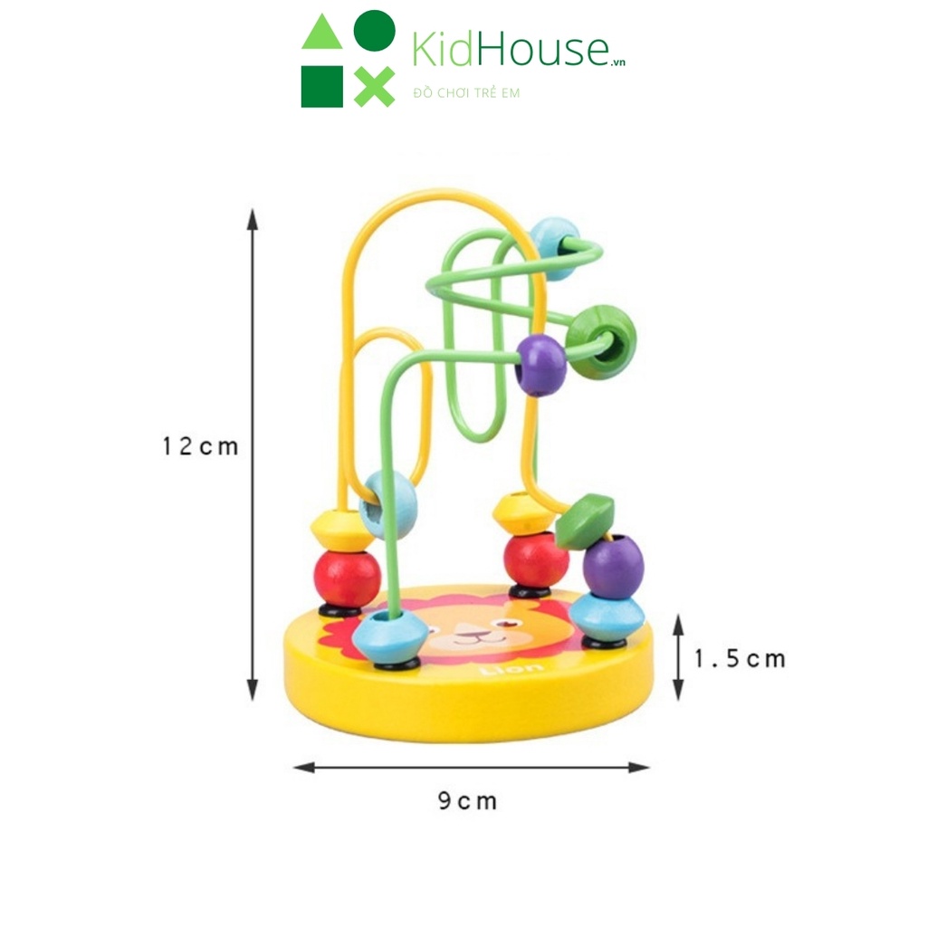 Đồ chơi gỗ montessori, bộ luồn hạt rèn luyện kỹ năng khéo léo, phát triển tư duy cho bé KidHouse.vn