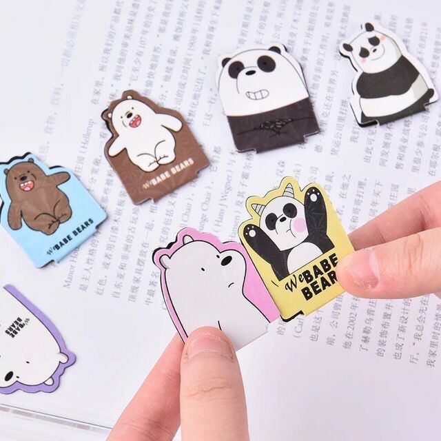 Set 4 bookmark nam châm We Bare Bears Chúng tôi đơn giản là gấu