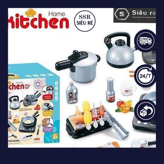 BỘ ĐỒ CHƠI NHÀ BẾP NẤU ĂN KITCHEN PLAY SET – 36 MÓN CAO CẤP CHO BÉ (MS130169)