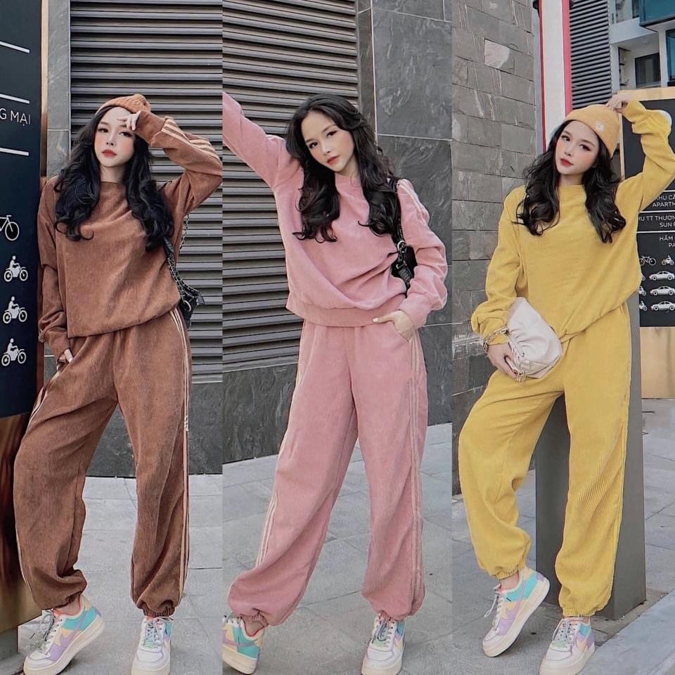 Set thể thao viền bố nhung cao cấp  - CAROTSHOP