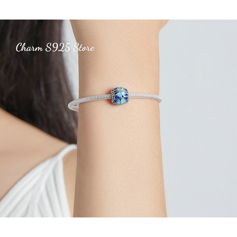 CHARM BUTTERFLY XANH BẠC S925 CAO CẤP