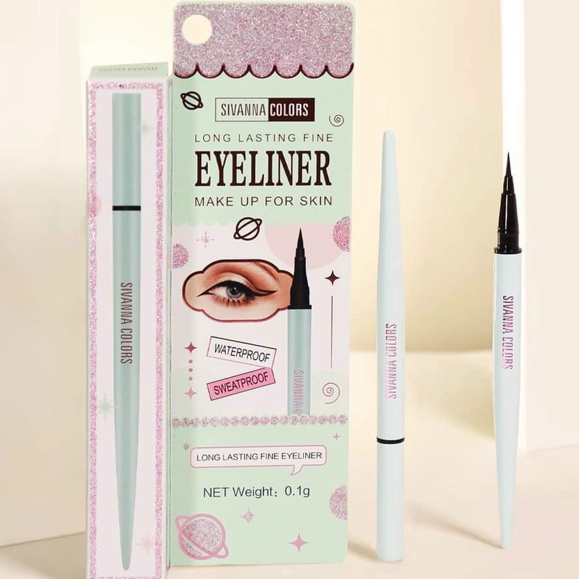 Bút Dạ Kẻ Mắt Nước Lâu Trôi Sivanna Màu Đen Long Lasting Fine Eyeliner ES8016