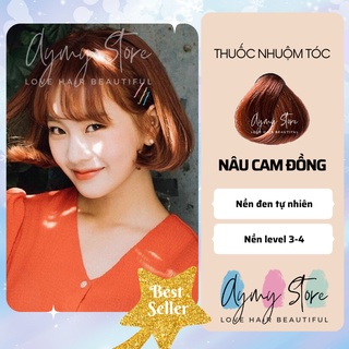 Thuốc Nhuộm Tóc NÂU ĐỒNG ÁNH CAM Không Tẩy Tại Nhà Chính Hãng AYMY