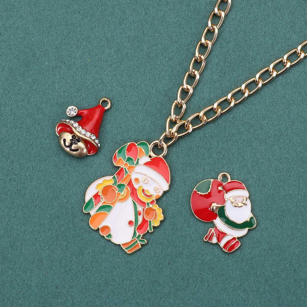 Bộ 10 Mặt Dây Chuyền / Vòng Tay Họa Tiết Tuần Lộc / Ông Già Noel Độc Đáo
