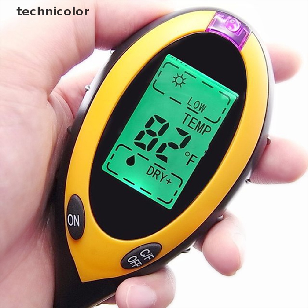 Máy đo thử nghiệm độ pH đất vườn kỹ thuật số màn hình LCD 4 trong 1