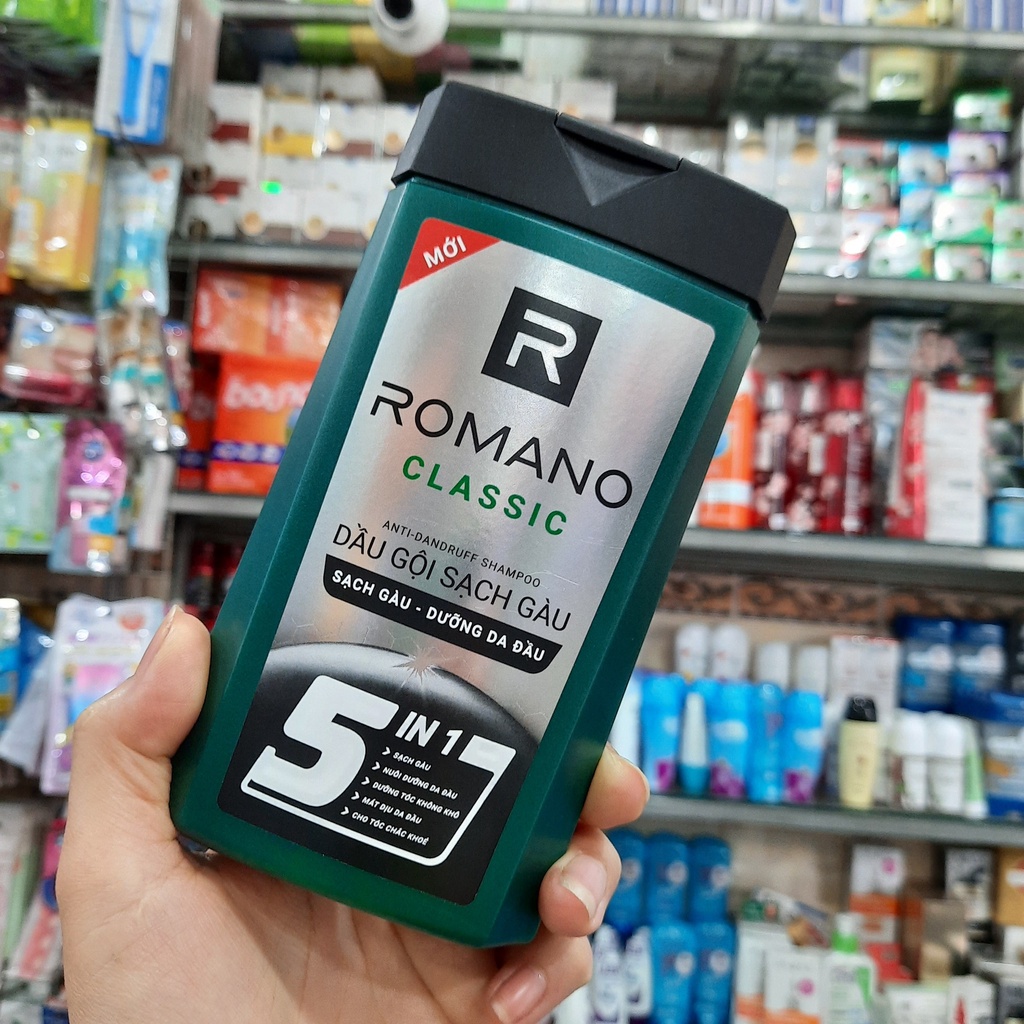 Dầu gội sạch gàu Romano Classic 5 in 1 180g