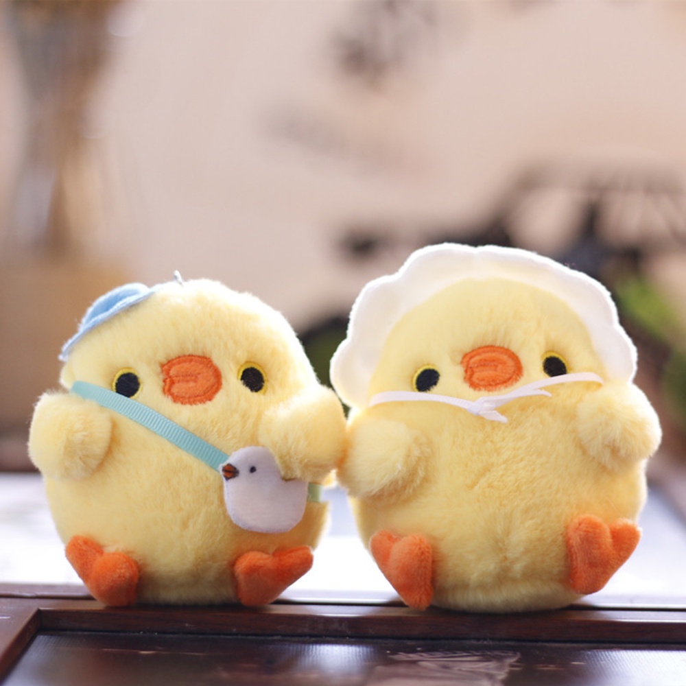 Móc Khóa Hình Gà Con Nhồi Bông Dễ Thương