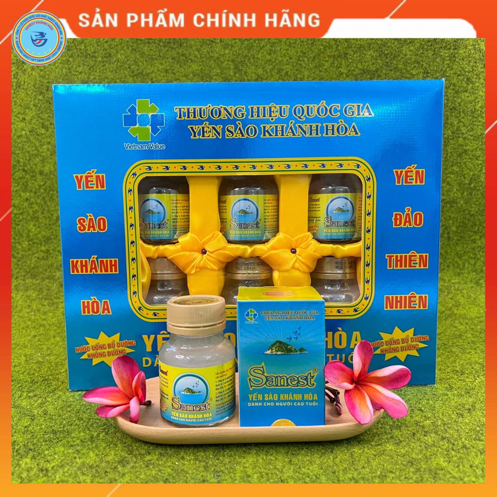 Nước Yến Sào sanest Không Đường Dành cho Người Cao Tuổi Hộp 6 Lọ