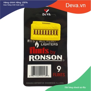 Đá lửa Ronson Vỉ 9 viên màu đỏ dùng cho hộp quẹt bật lửa Zippo, Dupont chính hãng