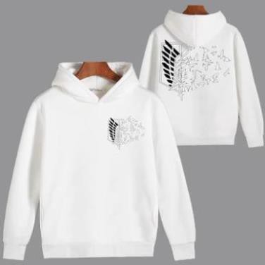 GIÁ TỐT - Mẫu áo Hoodie Attack on Titan màu trắng siêu chất đẹp giá rẻ / có size trẻ em
