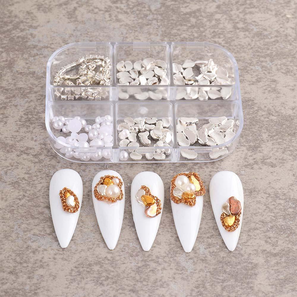 Phụ Kiện Trang Trí Móng Tay Nghệ Thuật Độc Đáo|Ngọc Trai Giả|Phụ Kiện Kim Loại 3D Chuyên Dụng Dành Cho Máy Khoan