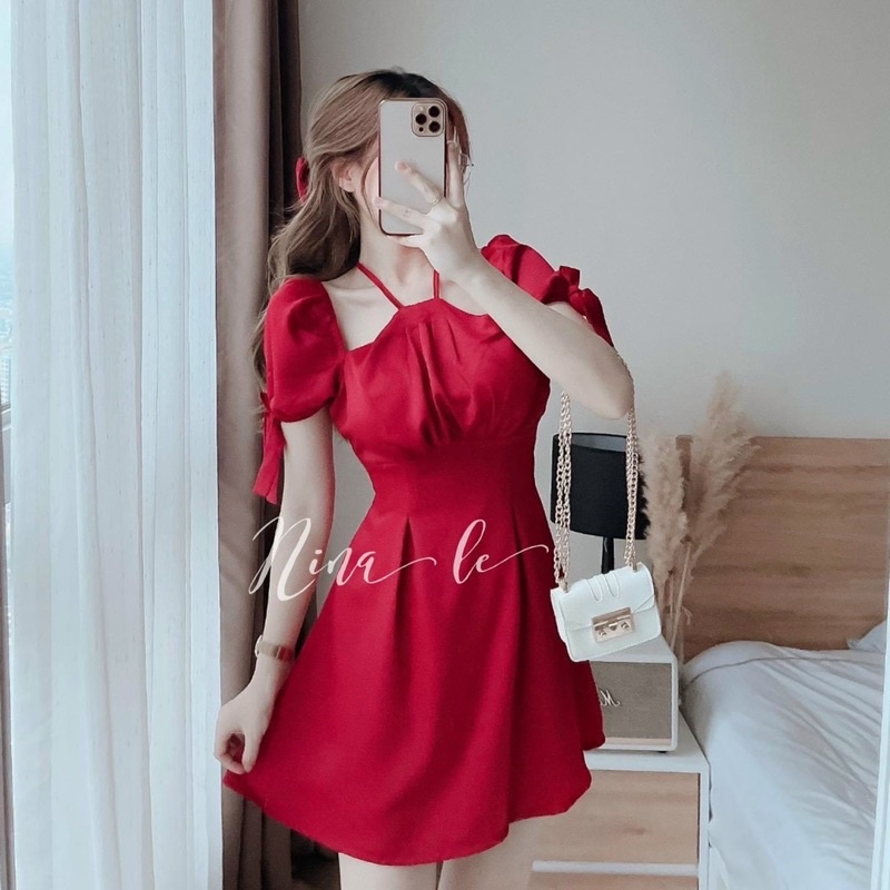 Đầm Cổ Yếm Bigsize 55kg Đến 100kg (M/L/XL/XXL)(Đầm Tết)
