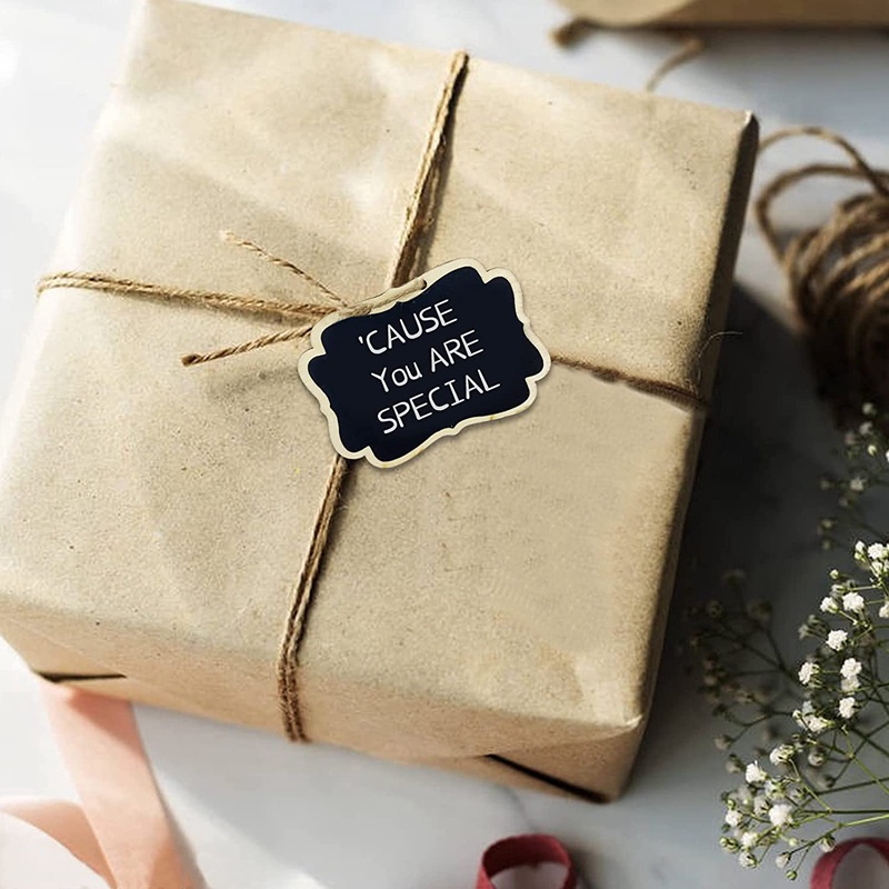 Bộ 36 Tấm Bảng Đen Mini Bằng Gỗ Hai Mặt Kèm Dây Treo Tiện Dụng