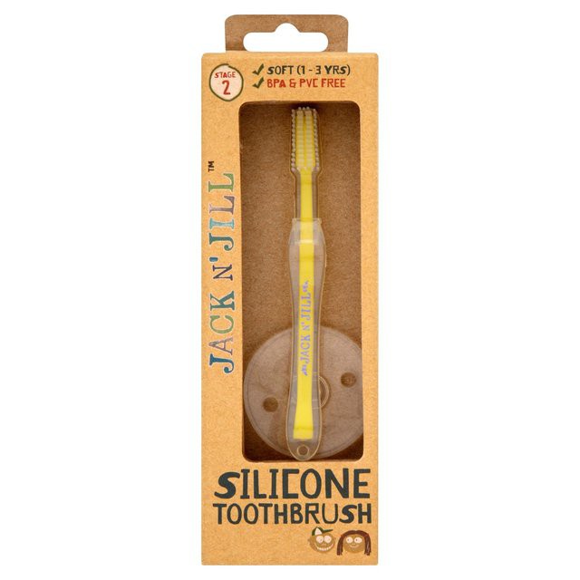 Bàn chải cây cho bé chất liệu silicone Jack & Jill, bàn chải có chặn bảo vệ cho bé từ 12 tháng tuổi