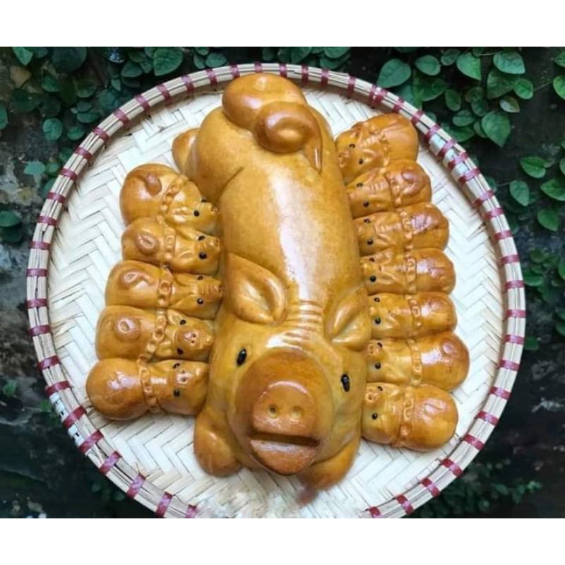 Khuôn trung thu đại làm thạch rau câu, cơm xôi , bánh nướng bánh dẻo đàn heo ( lợn) 1 mẹ 12 con 1,2kg