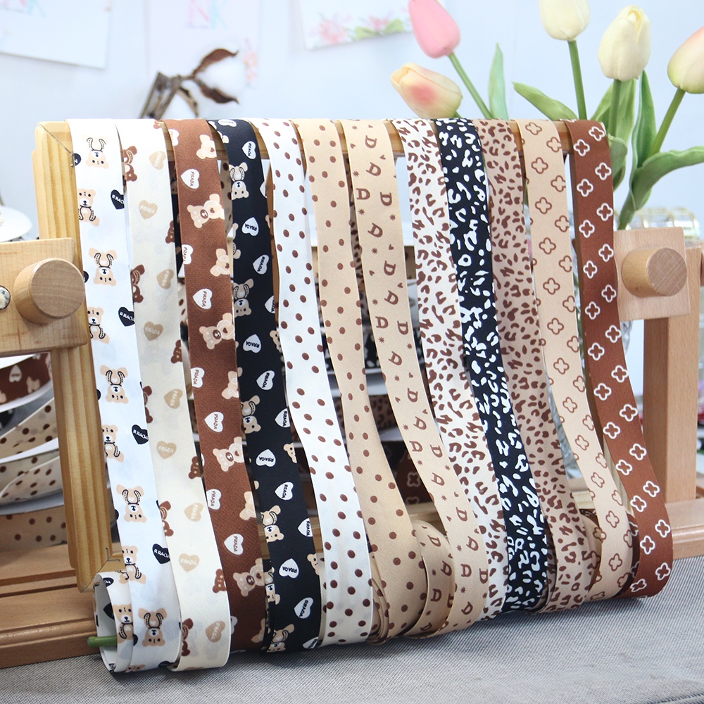 Ruy băng kaki in hình xinh xắn kích thước 2.5 3.8cm