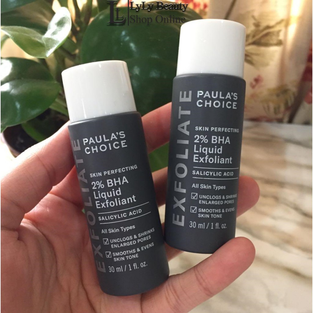 Tẩy tế bào chết Paula Choice BHA 2% Liquid 30ml Skin Perfecting Exfoliant, không kích ứng, phù hợp cho da dầu và mụn ẩn