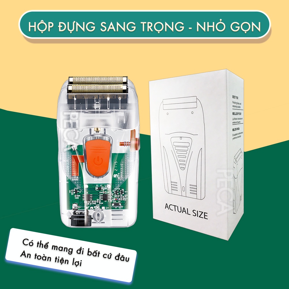 Máy cạo râu lưỡi kép Kemei KM-NG987 công suất 5w mạnh mẽ, có thể fade trắng chân tóc - phân phối chính hãng
