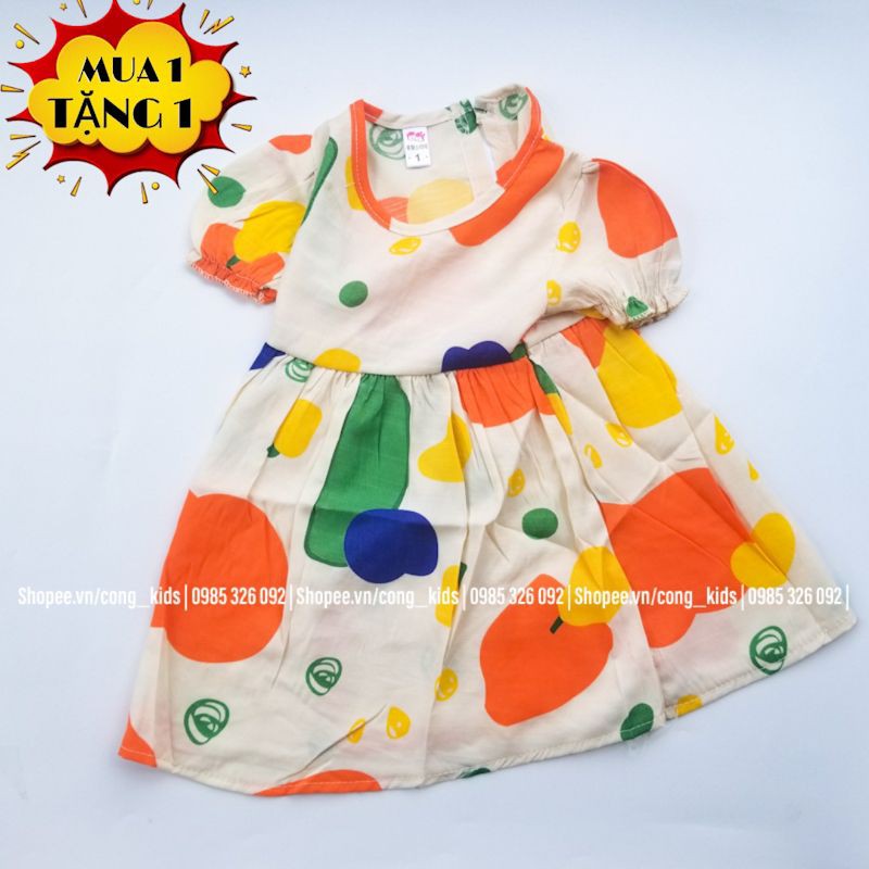 【5-19KG】Váy Đầm Bé Gái, Vải Đũi, Váy Baby Doll, Thời Trang Trẻ Em, Bé Gái 3 Tháng Đến 4 Tuổi