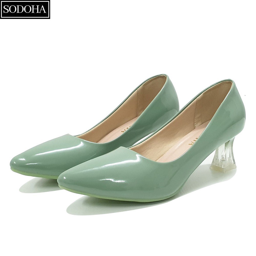 Giày cao gót nữ SODOHA đế cao 5cm thiết kế da mềm đế êm kiểu dáng trẻ trung hiện đại SDH855