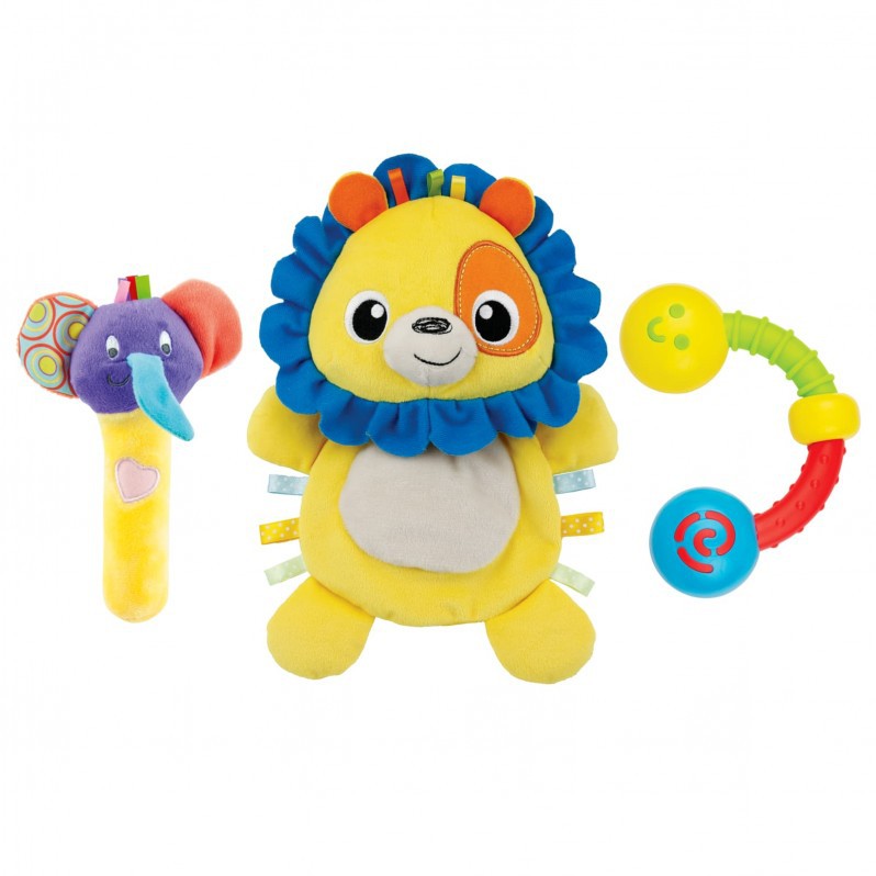 Set 3 đồ chơi cầm tay xúc xắc chíp chíp - gặm nướu hổ gặm nướu sột soạt Winfun 3027