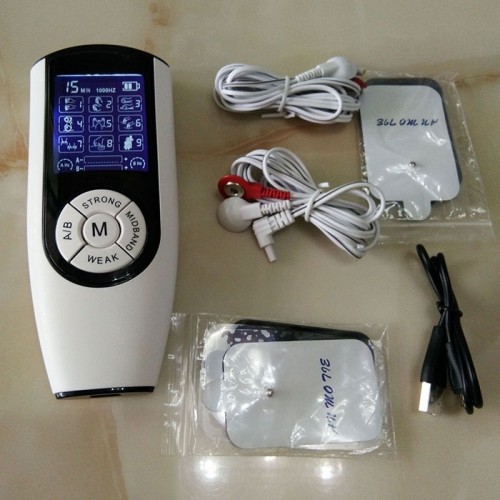 Máy massage xung điện 2 điện cực pin sạc cao cấp JY-A828 - 4 miếng dán - giá rẻ