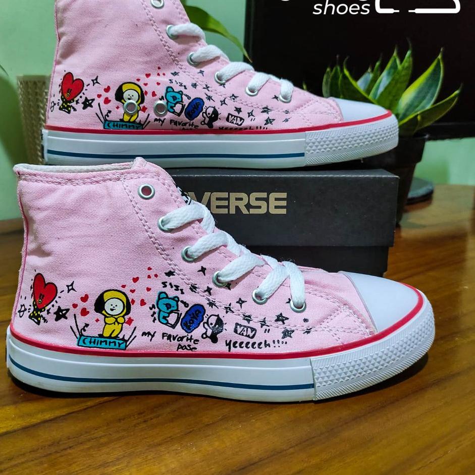 Giày Bốt Cổ Cao In Hình BT21 BTS Cho Bé Gái 1 2 3 4 5 6 7 8 40 Tuổi