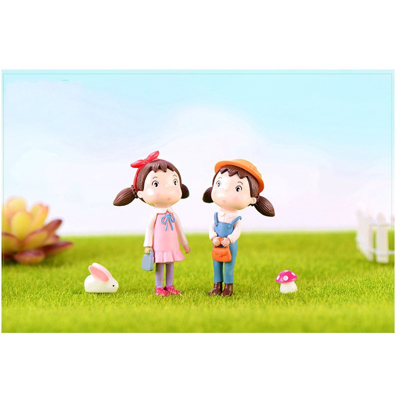 Tiểu cảnh mini  Cô bé Maruko làm phụ kiện trang trí terium, sen đá, xương rồng, làm mô hình trang trí