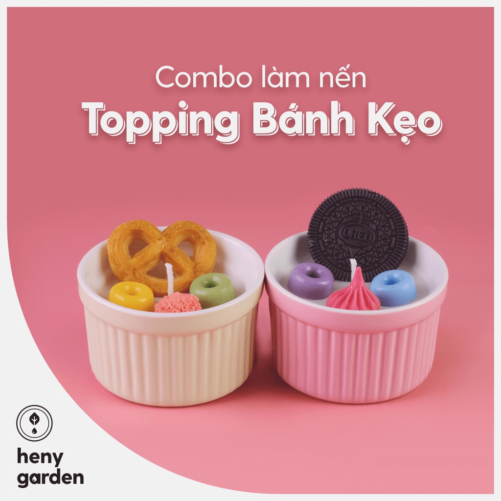 Bộ Kit Làm Nến Thơm Handmade Trang Trí Dễ Thương Tự Chọn Tinh Dầu Thơm Phối Hương Heny Garden