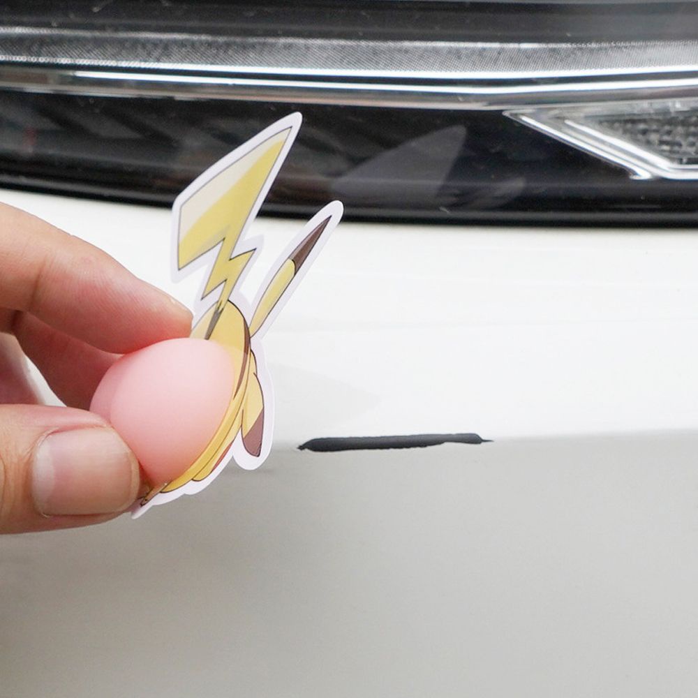 Bộ 2 miếng dán silicon 3D trang trí cửa xe hơi họa tiết hoạt hình dễ thương