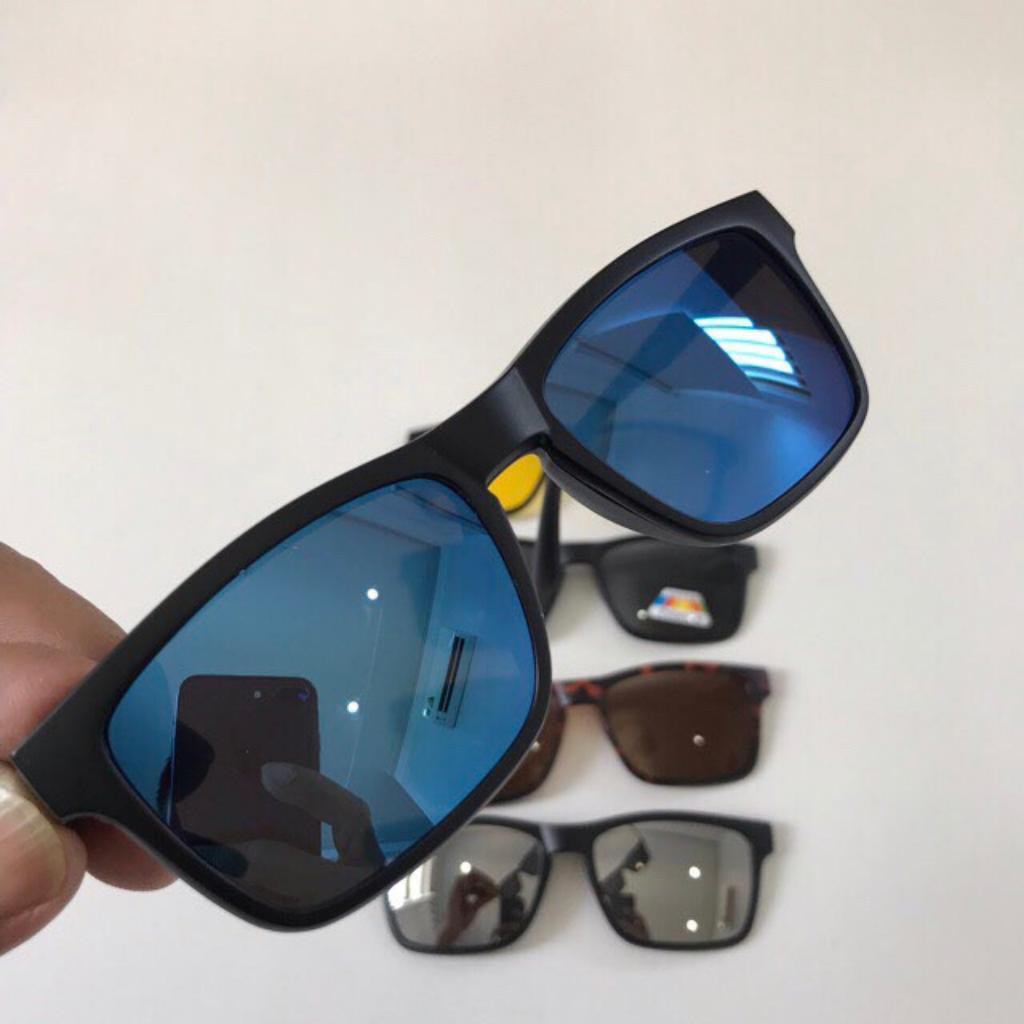 Kính Đa Năng 5 IN 1 Gọng Vuông 2202A Tặng Kèm Túi Da