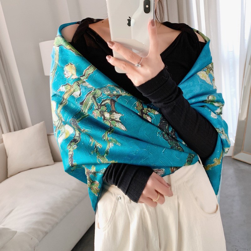 Khăn Choàng Lụa Satin Mỏng In Họa Tiết 180 Thời Trang Mùa Hè 24h