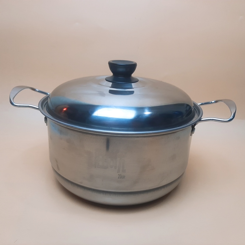 Nồi inox 23cm thân cao tay cầm chắc chắn chống nóng có nắp đậy kín cao cấp