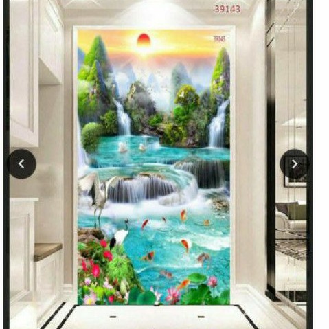 Tranh phong cảnh in vải lụa dán tường 3D