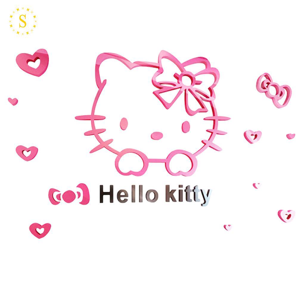 Miếng Dán Tường 3d Hình Hello Kitty