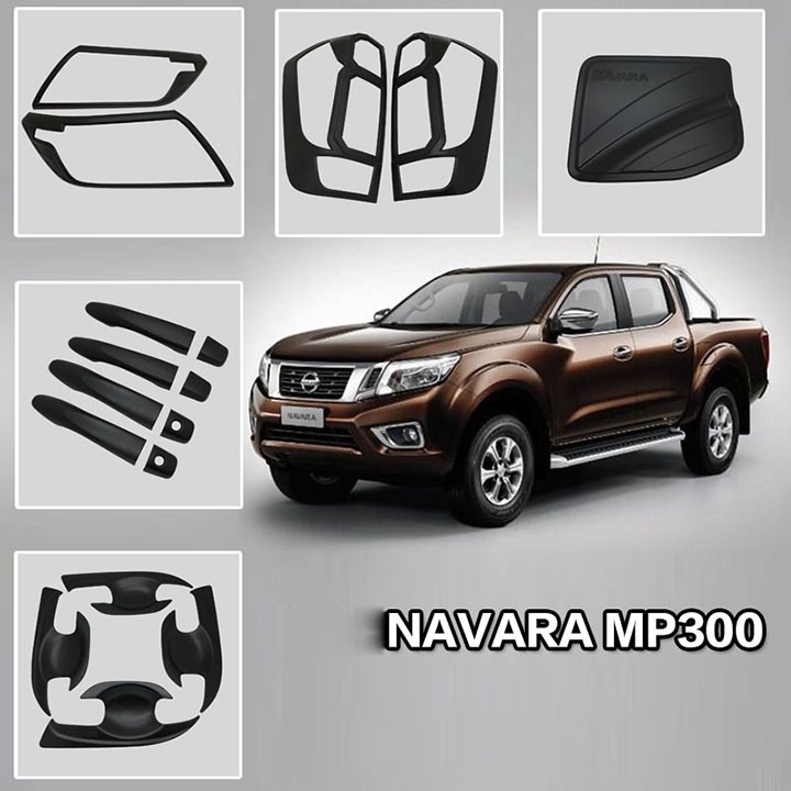 Ốp trang trí xe Nissan Navara 2016 đến 2022 màu đen thể thao đẹp